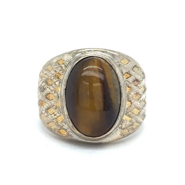Estate Sterling Silver Tiger Eye Ring