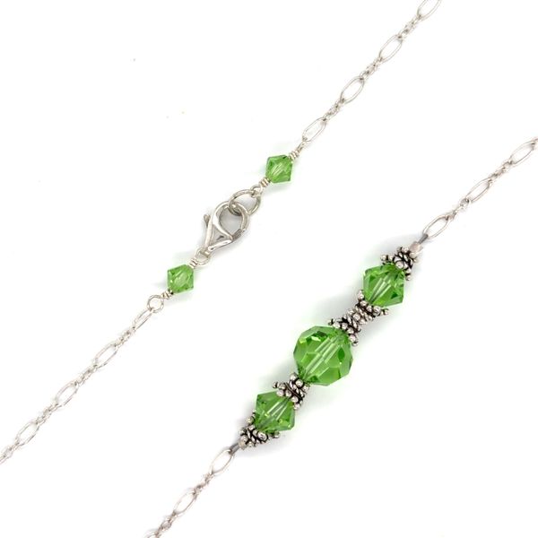 Estate Silver Light Green Faceted Bead Necklace Georgetown Jewelers Wood Dale, IL