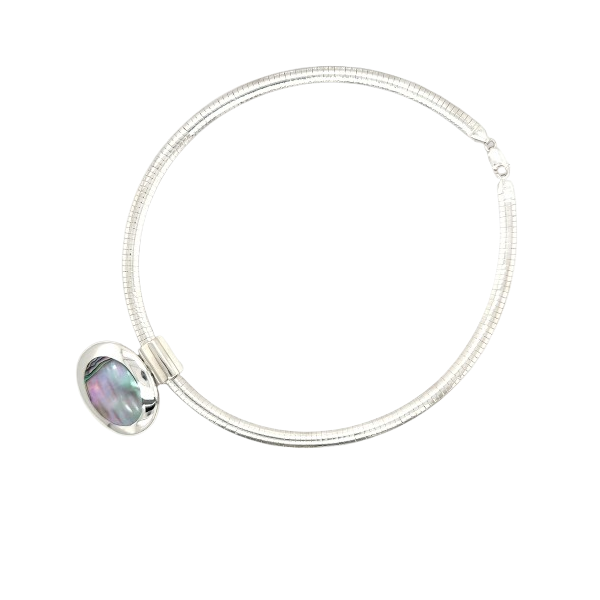 Estate Silver & Abalone Necklace Georgetown Jewelers Wood Dale, IL