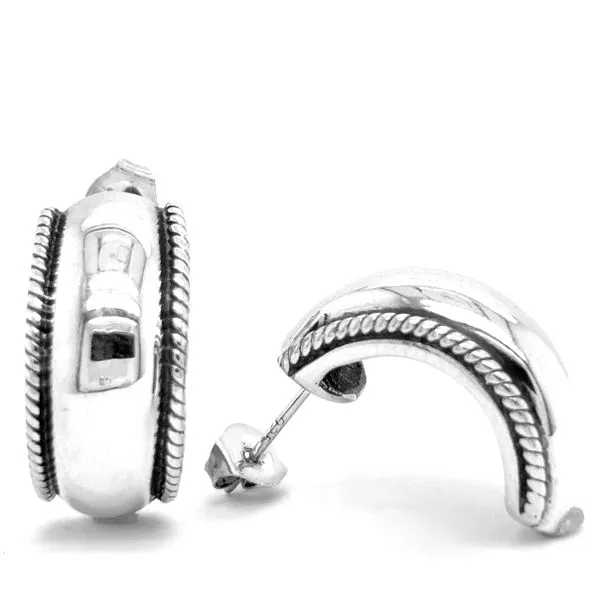 Estate Silver J-Hoop Studs