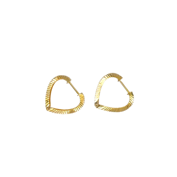 Estate 18KY Heart Hoop Earrings Image 2 Georgetown Jewelers Wood Dale, IL