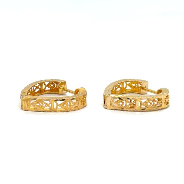 Estate 18KY Heart Hoop Earrings Georgetown Jewelers Wood Dale, IL