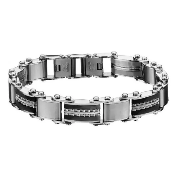 Stainless Steel / Black Plated Reversible Bracelet Image 2 Georgetown Jewelers Wood Dale, IL