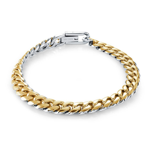 Reversible Gold Plated & Stainless Steel Curb Link Bracelet Georgetown Jewelers Wood Dale, IL
