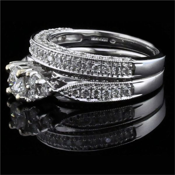 Carved Style Diamond Wedding Set Image 2 Geralds Jewelry Oak Harbor, WA