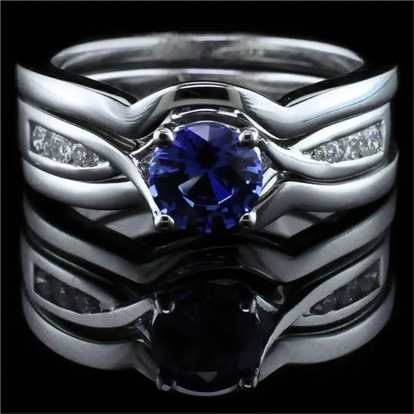 Sapphire and Diamond Wedding Set Geralds Jewelry Oak Harbor, WA