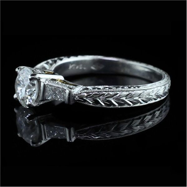 Platinum/18K Yellow Gold Diamond Engagement Ring Image 2 Geralds Jewelry Oak Harbor, WA