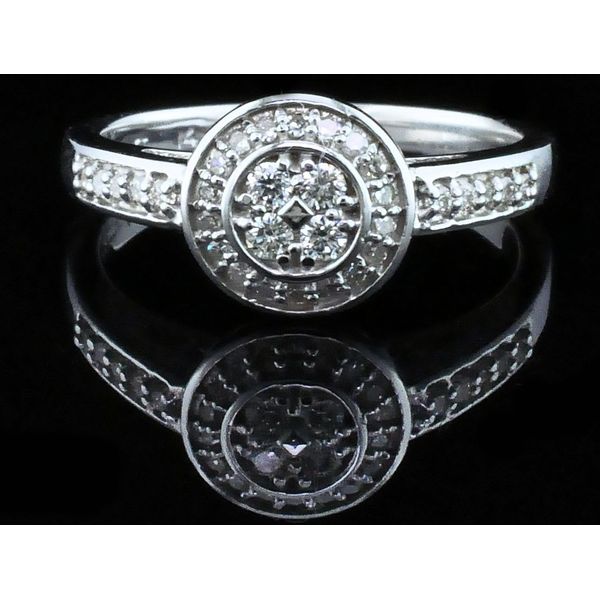 10K Round Cluster Style Diamond Wedding Set Image 4 Geralds Jewelry Oak Harbor, WA