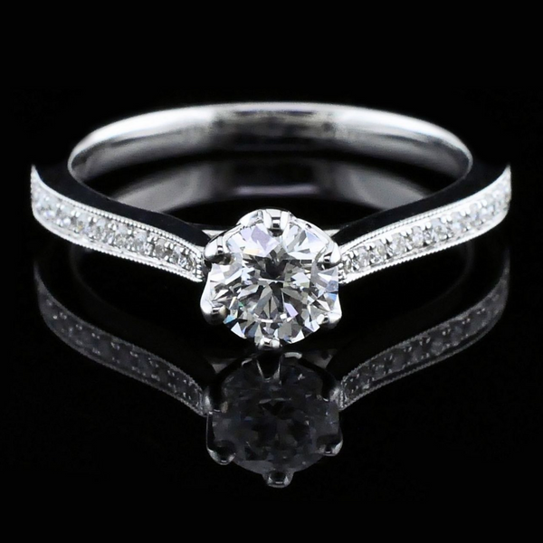 Hearts and Arrows Cut Diamond Engagement Ring