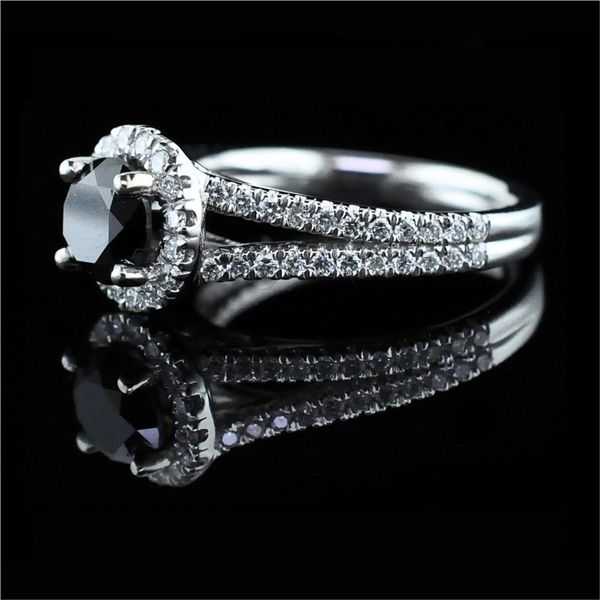 14K White Gold And Black Diamond Engagement Ring Image 2 Geralds Jewelry Oak Harbor, WA