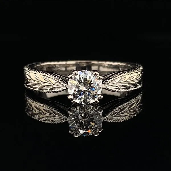 Hand Carved Style Solitaire Engagement Ring Geralds Jewelry Oak Harbor, WA