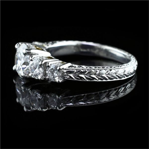 Platinum and 18K Hand Carved 5-Stone Ring Image 2 Geralds Jewelry Oak Harbor, WA