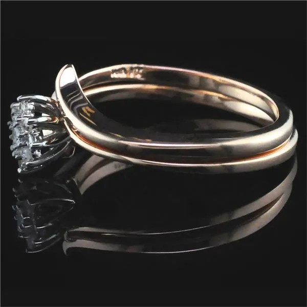 Rose Gold and Diamond Cluster Wedding Set Image 2 Geralds Jewelry Oak Harbor, WA