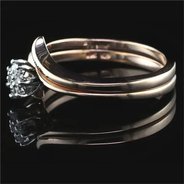 10K Diamond Cluster Wedding Set Image 2 Geralds Jewelry Oak Harbor, WA