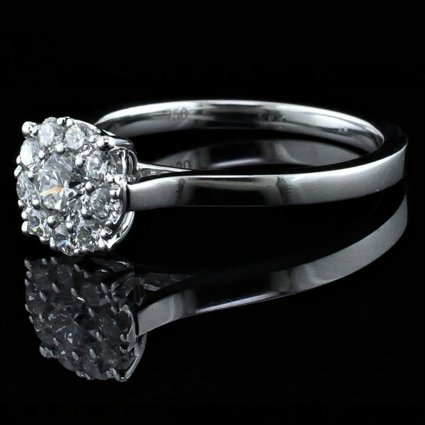 18K Diamond Cluster Engagement Ring Image 3 Geralds Jewelry Oak Harbor, WA