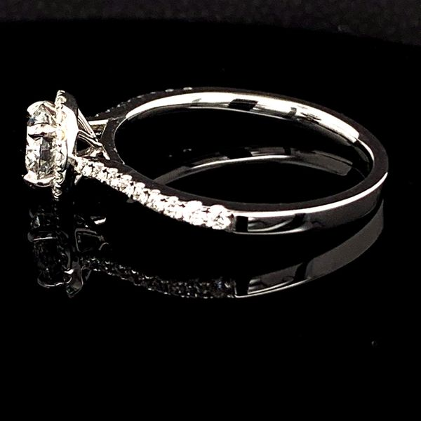 Diamond Halo Engagement Ring, .76Ct Total Weight Image 2 Geralds Jewelry Oak Harbor, WA