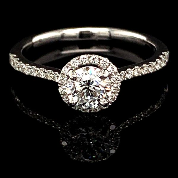 Diamond Halo Engagement Ring, .76Ct Total Weight Geralds Jewelry Oak Harbor, WA