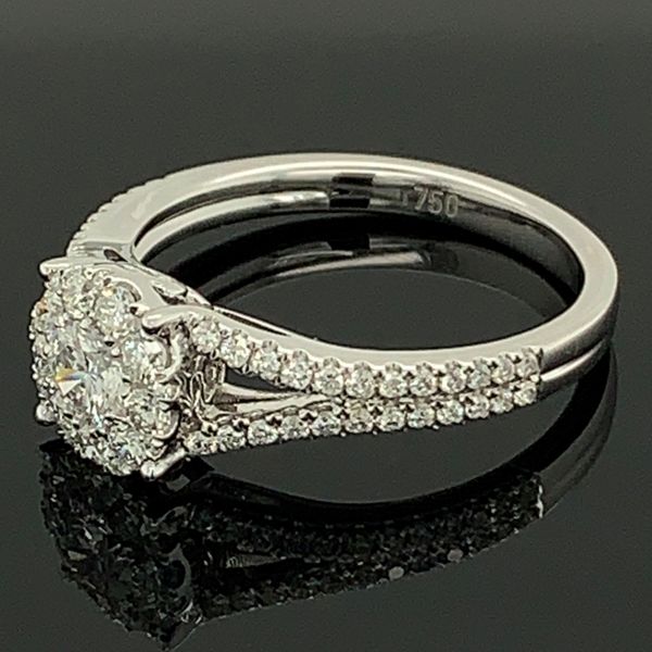 18K White Gold Diamond Cluster Engagement Ring Image 2 Geralds Jewelry Oak Harbor, WA