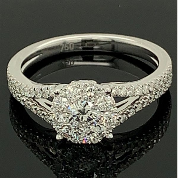 18K White Gold Diamond Cluster Engagement Ring Geralds Jewelry Oak Harbor, WA