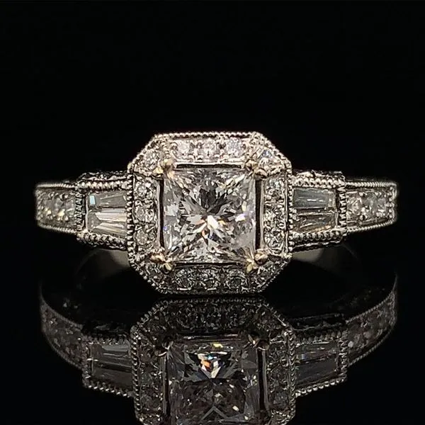 18K White Gold Princess Cut Diamond Engagement Ring Geralds Jewelry Oak Harbor, WA