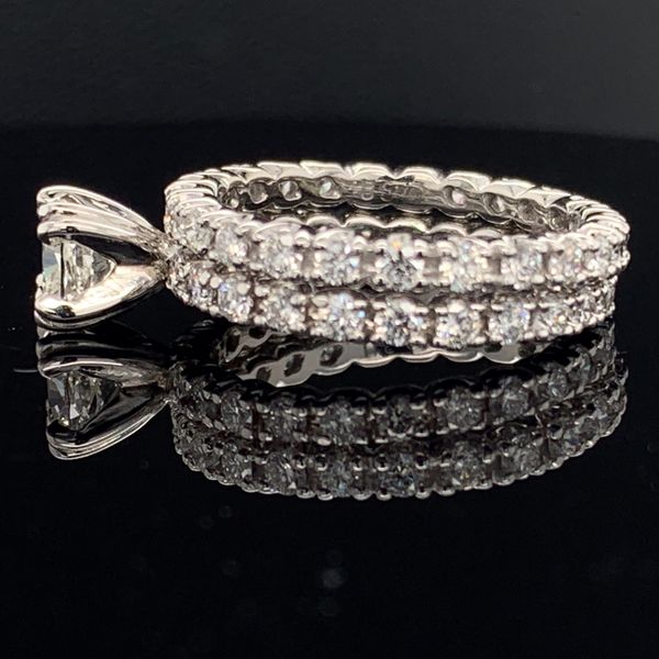 Cushion Center Eternity Band Style Wedding Set Image 2 Geralds Jewelry Oak Harbor, WA