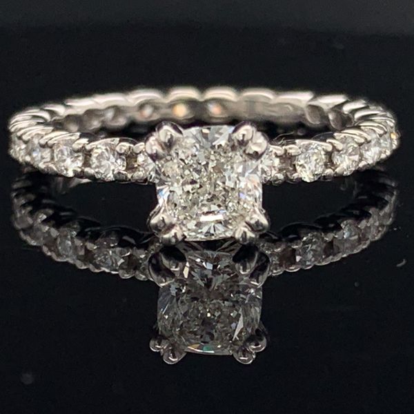 Cushion Center Eternity Band Style Wedding Set Image 3 Geralds Jewelry Oak Harbor, WA
