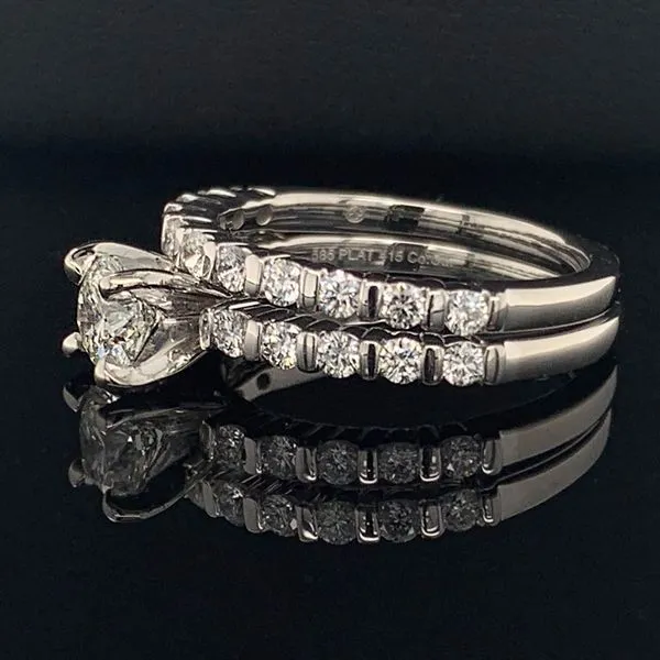 .585 Platinum And Ideal Hearts And Arrows Cut Diamond Wedding Set Image 2 Geralds Jewelry Oak Harbor, WA