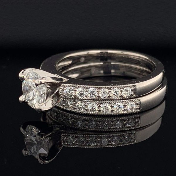 .585 Platinum And Hearts and Arrows Diamond Wedding Set Image 2 Geralds Jewelry Oak Harbor, WA