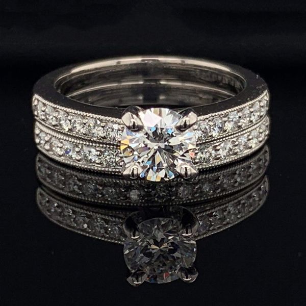 .585 Platinum And Hearts and Arrows Diamond Wedding Set Geralds Jewelry Oak Harbor, WA
