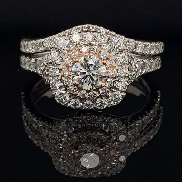 White and Rose Gold Diamond Ladies Wedding Set Geralds Jewelry Oak Harbor, WA