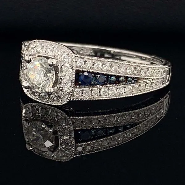 Diamond And Blue Sapphire Ladies Wedding Set Image 2 Geralds Jewelry Oak Harbor, WA