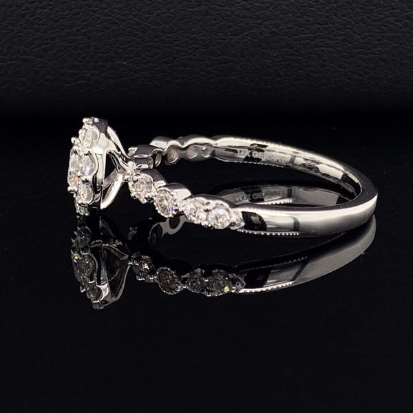 Ladies White Gold And Diamond Round Halo Engagement Ring Image 2 Geralds Jewelry Oak Harbor, WA