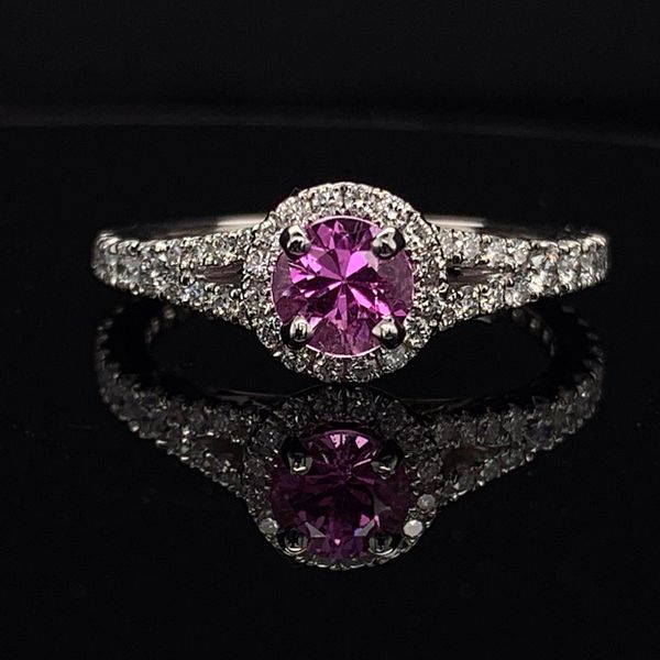 Pink Sapphire and Diamond Engagement Ring Geralds Jewelry Oak Harbor, WA