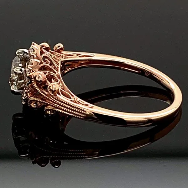 14K Rose Gold Filigree and Diamond Engagement Ring Image 3 Geralds Jewelry Oak Harbor, WA