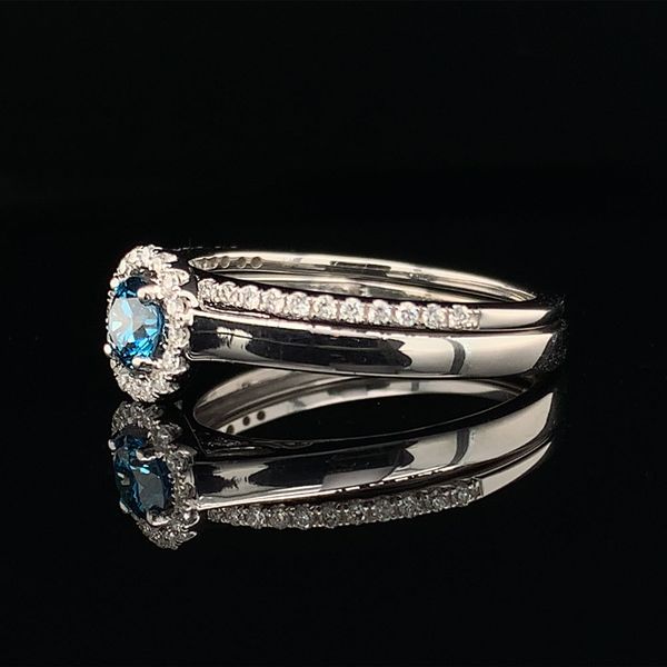 Hearts & Arrows Blue Diamond Wedding Set Image 3 Geralds Jewelry Oak Harbor, WA