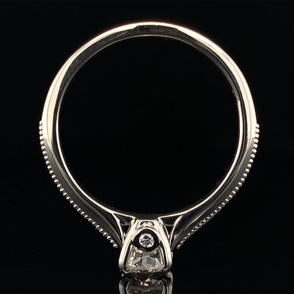 Diamond Solitaire Engagement Ring with Milgrain Knife Edge and Accent Diamonds Image 3 Geralds Jewelry Oak Harbor, WA