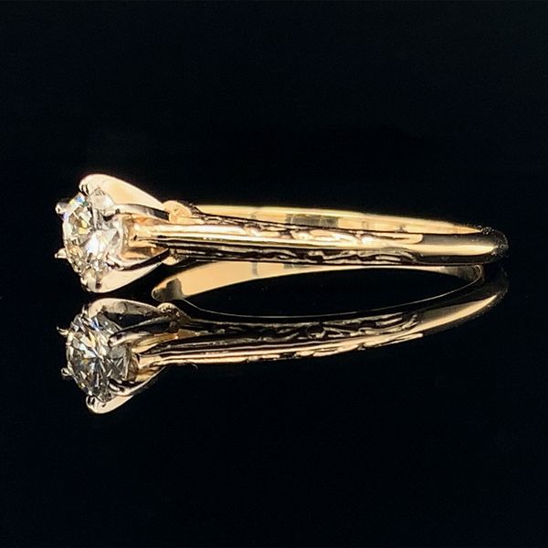 .30ct Diamond Solitaire Engagement Ring With Carved Design Image 2 Geralds Jewelry Oak Harbor, WA