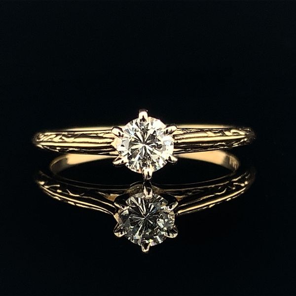 .30ct Diamond Solitaire Engagement Ring With Carved Design Geralds Jewelry Oak Harbor, WA