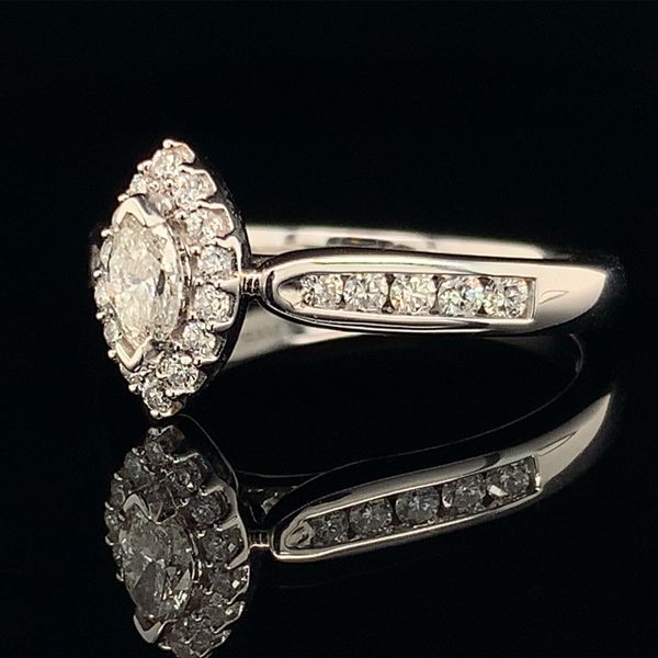 Marquise Diamond Halo Engagement Ring Image 2 Geralds Jewelry Oak Harbor, WA