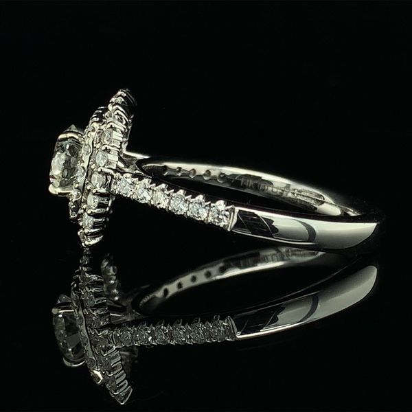 Hearts And Arrows Diamond Double Halo Engagement Ring, 1.32cttw Image 3 Geralds Jewelry Oak Harbor, WA