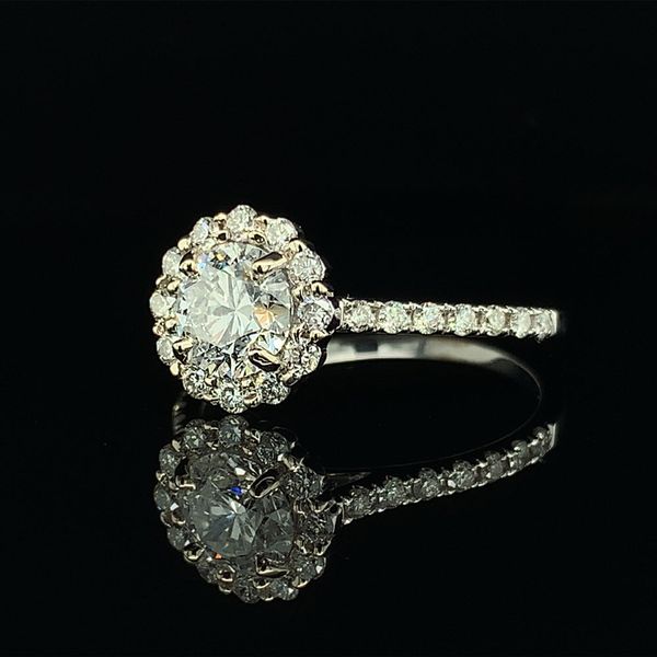14K White Gold And Diamond Halo Engagement Ring, 1.35cttw Image 2 Geralds Jewelry Oak Harbor, WA