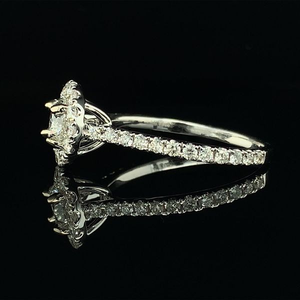 Hearts And Arrows Diamond Halo Engagement Ring, 1.30cttw Image 2 Geralds Jewelry Oak Harbor, WA