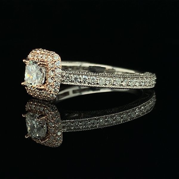 White and Rose Gold Diamond Engagement Ring, 1.04Ct Total Diamond Weight Image 2 Geralds Jewelry Oak Harbor, WA