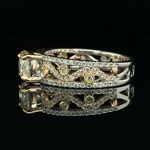 Tritone Gold And Round Brilliant Cut Diamond Engagement Ring Image 2 Geralds Jewelry Oak Harbor, WA