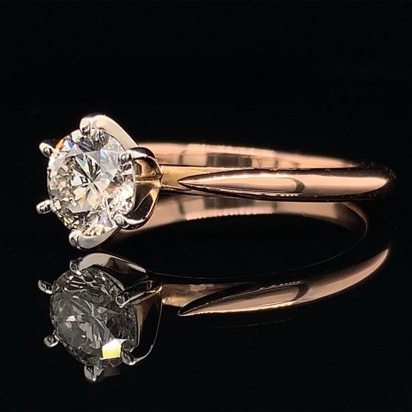 Diamond Solitaire Cathedral Engagement Ring, .90ct Image 2 Geralds Jewelry Oak Harbor, WA