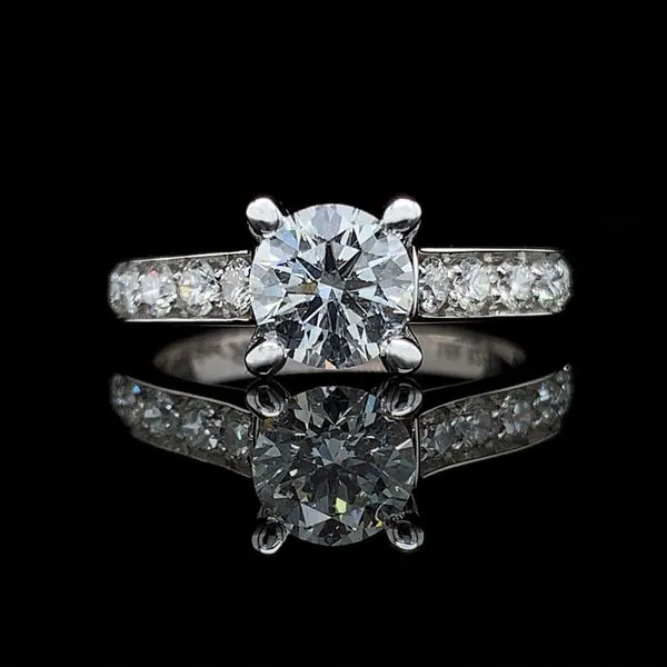 18K White Gold And Hearts And Arrows Diamond Engagement Ring Geralds Jewelry Oak Harbor, WA