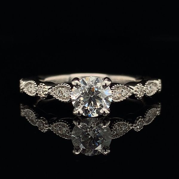 Diamond Engagement Ring With Scalloped Milgrain Detail, .87Ctw Geralds Jewelry Oak Harbor, WA