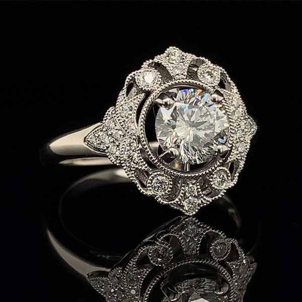 Vintage Style Diamond Engagement Ring Image 2 Geralds Jewelry Oak Harbor, WA
