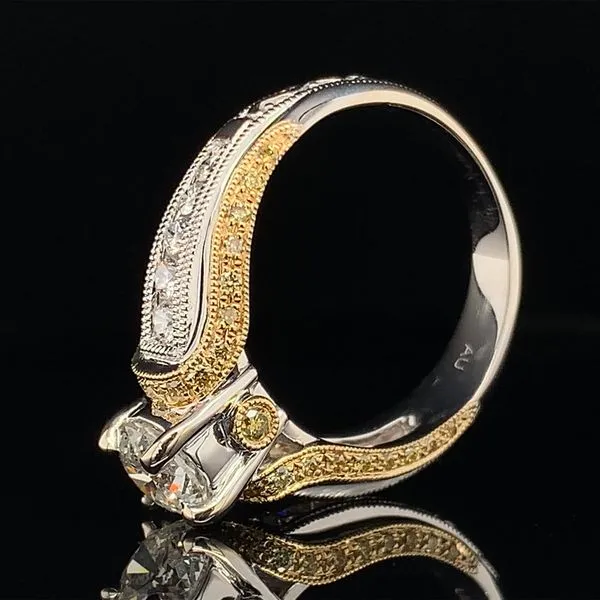White And Yellow Diamond Engagement Ring Image 4 Geralds Jewelry Oak Harbor, WA