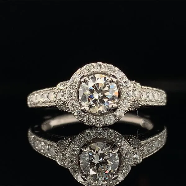 14K White Gold And Diamond Carved Ladies Wedding Set Image 5 Geralds Jewelry Oak Harbor, WA